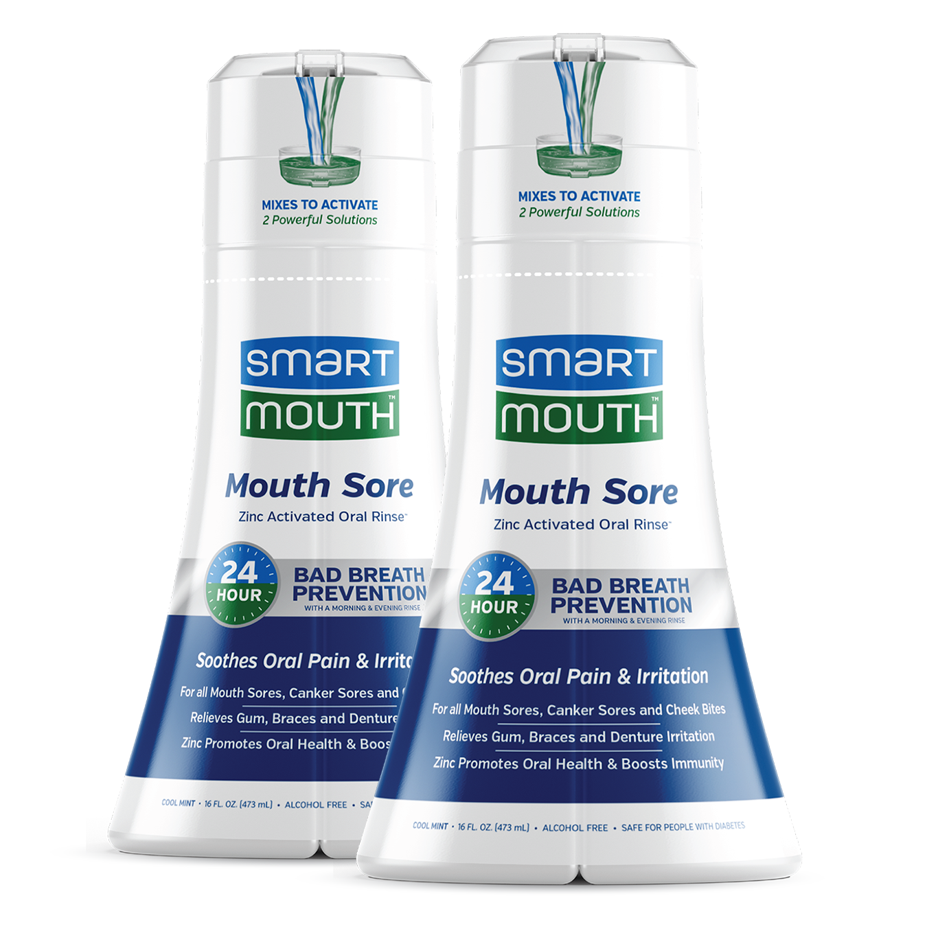 SmartMouth™ Mouth Sore Activated Oral Rinse - 2PACK