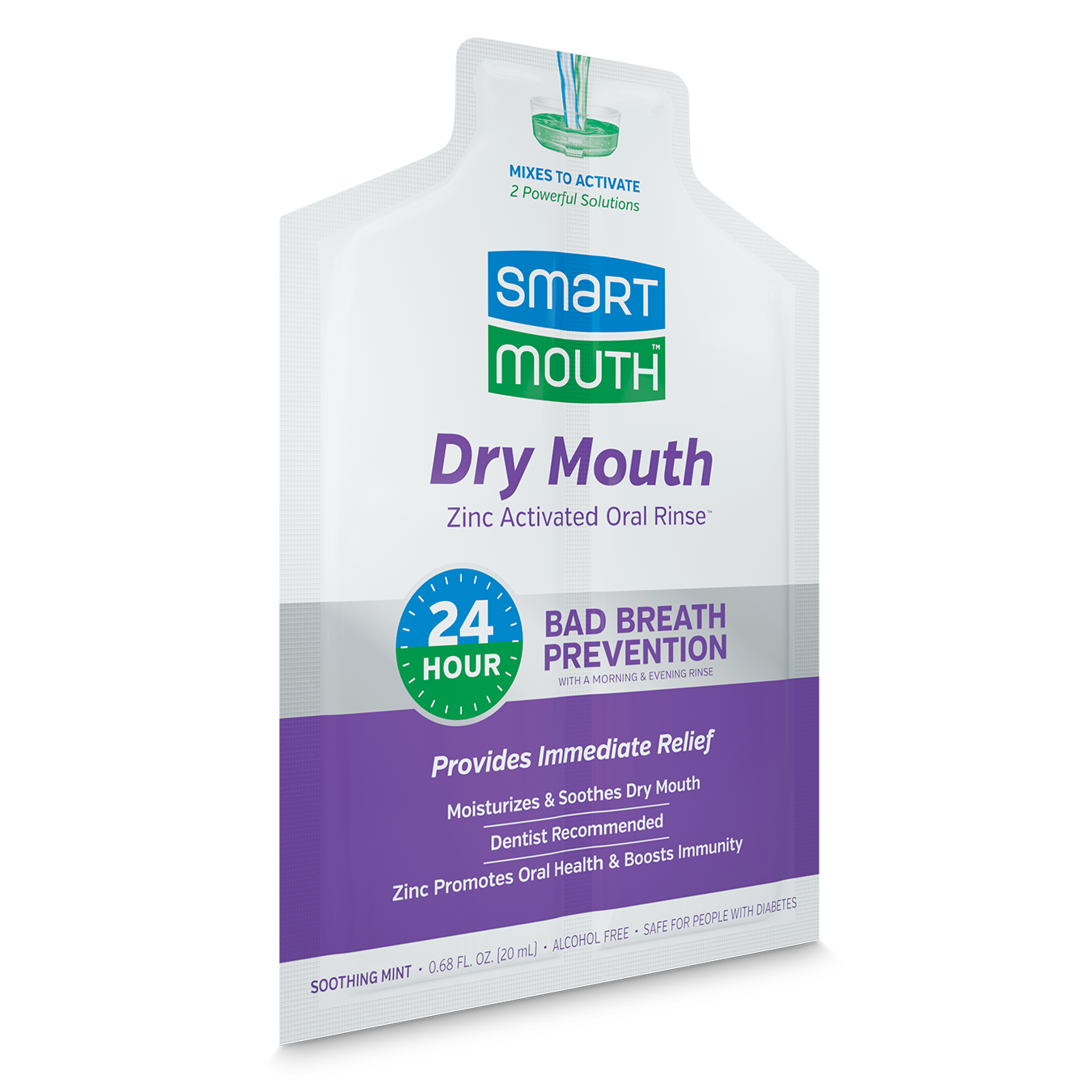 SmartMouth™ Dry Mouth Activated Breath Rinse Single Packs - 50ct Box