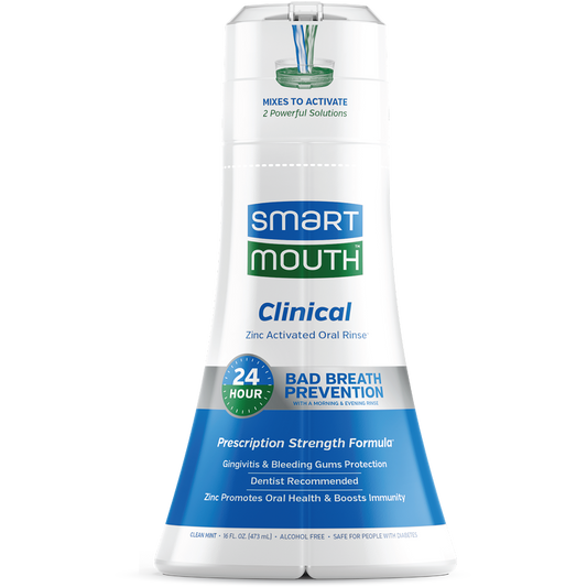 SmartMouth™ Clinical DDS Activated Oral Rinse for 24 Hour Bad Breath Prevention and Protection from Gingivitis and Bleeding Gums