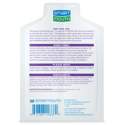 SmartMouth™ Dry Mouth Activated Breath Rinse Single Packs - 50ct Box