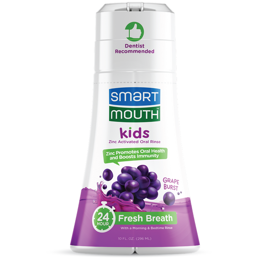 SmartMouth™ Kids Grape Burst Zinc Activated Oral Rinse for 24 Hour Bad Breath Prevention
