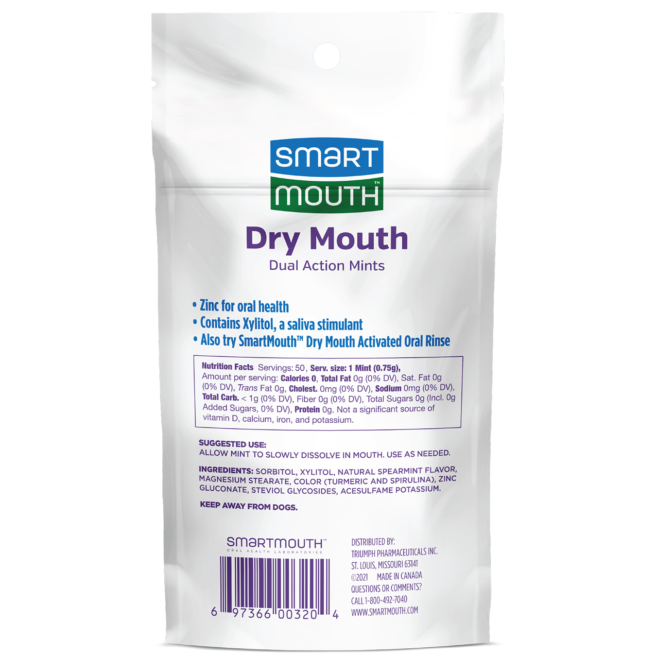 SmartMouth™ Dry Mouth Dual-Action Mints with Zinc + Xylitol