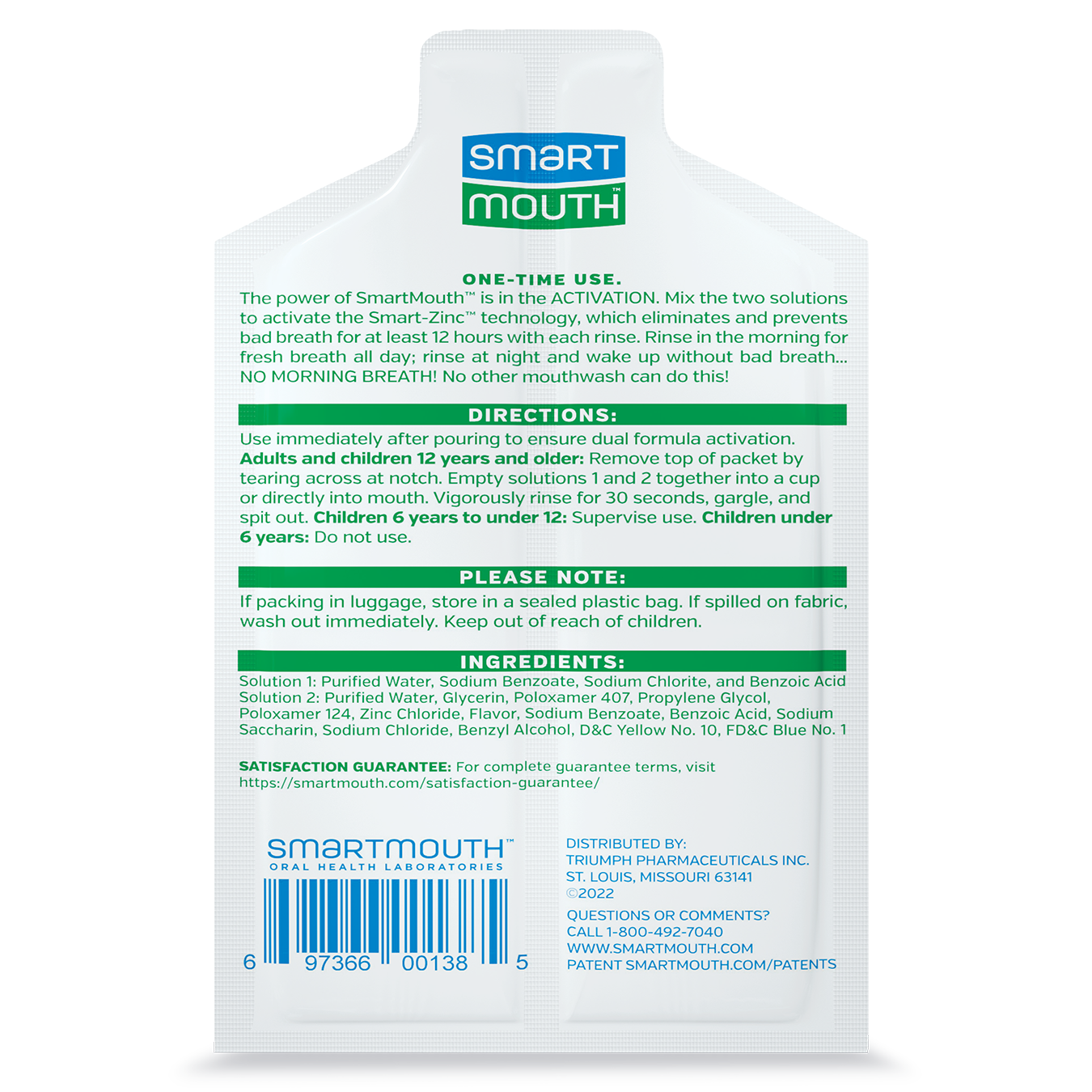 SmartMouth™ Original Activated Breath Rinse Single Packs - 50ct Box