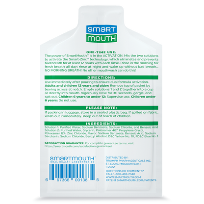 SmartMouth™ Original Activated Breath Rinse Single Packs - 50ct Box